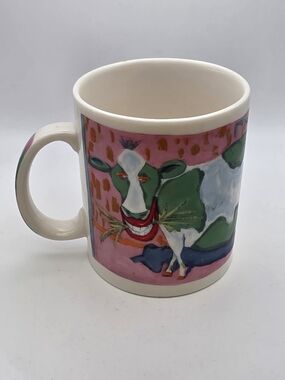 Chaleur Art Ceramic Coffee Mug - Pink & Green
